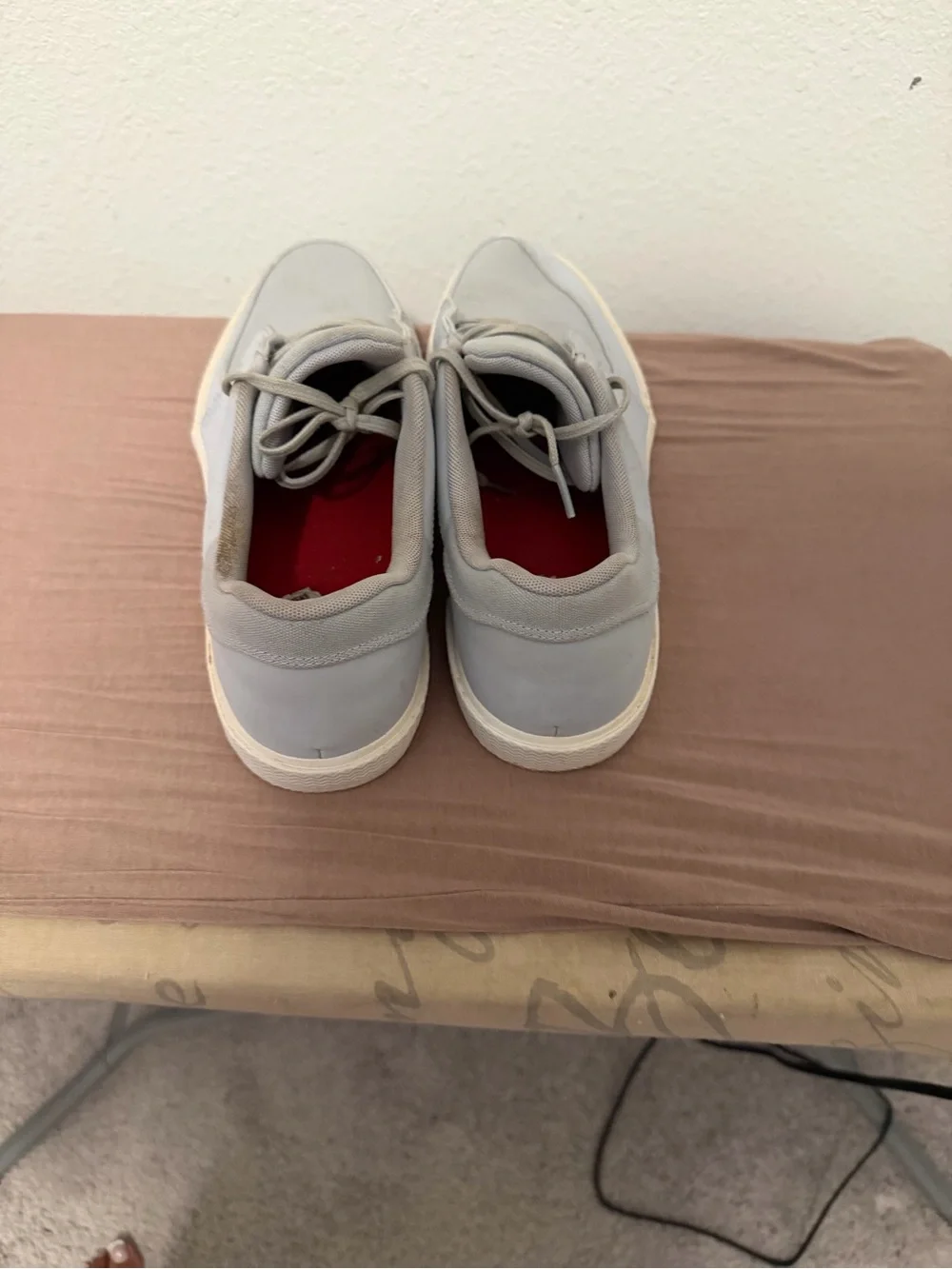 Jordan Men’s Low-Top Sneakers in Light Gray with Red Jumpman